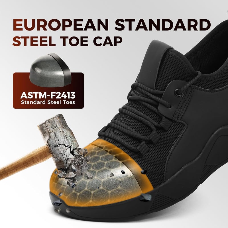Ulogu Steel Toe Shoes for Men Women Puncture Proof Non Slip Waterproof Work Safety Sneakers Comfortable Construction - Image 3